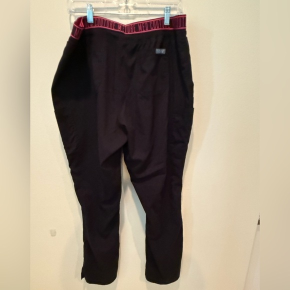 Med Couture Touch Black Scrub Pants with Pink Waistband XL - Picture 6 of 6